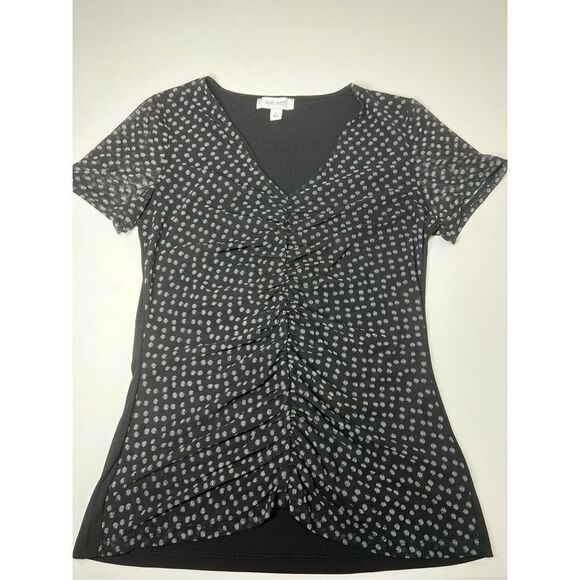 Nine West Polka Dot Short Sleeve Top Size S - Picture 4 of 8